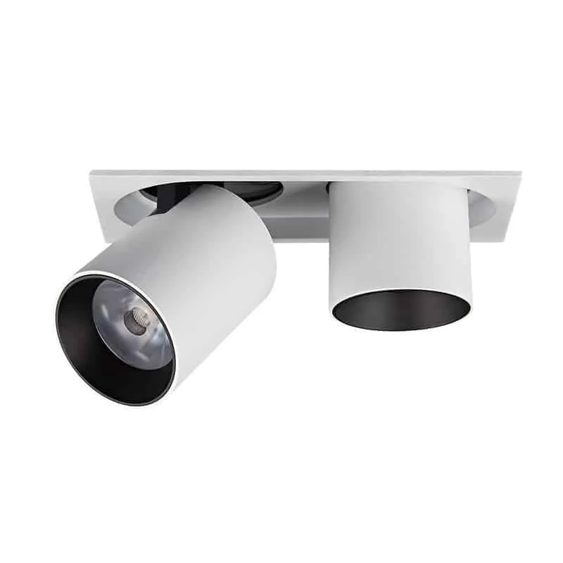 Uittrekbare downlight met 360° rotatie en 90° verstelling