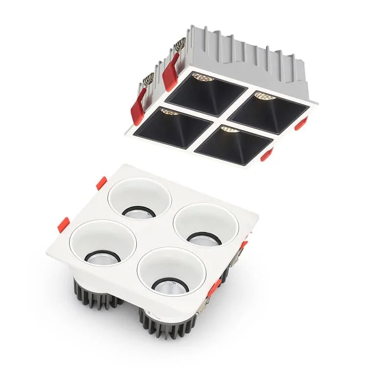 Inbouwdownlight met vier modules