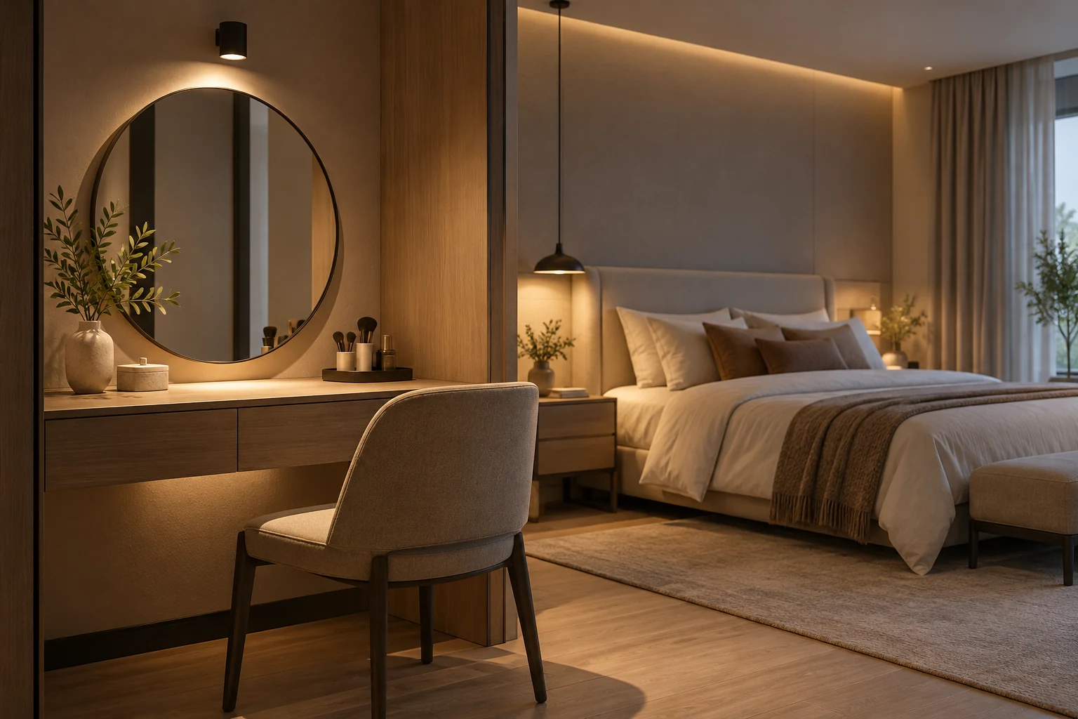 bedroom desk and reading led task lighting