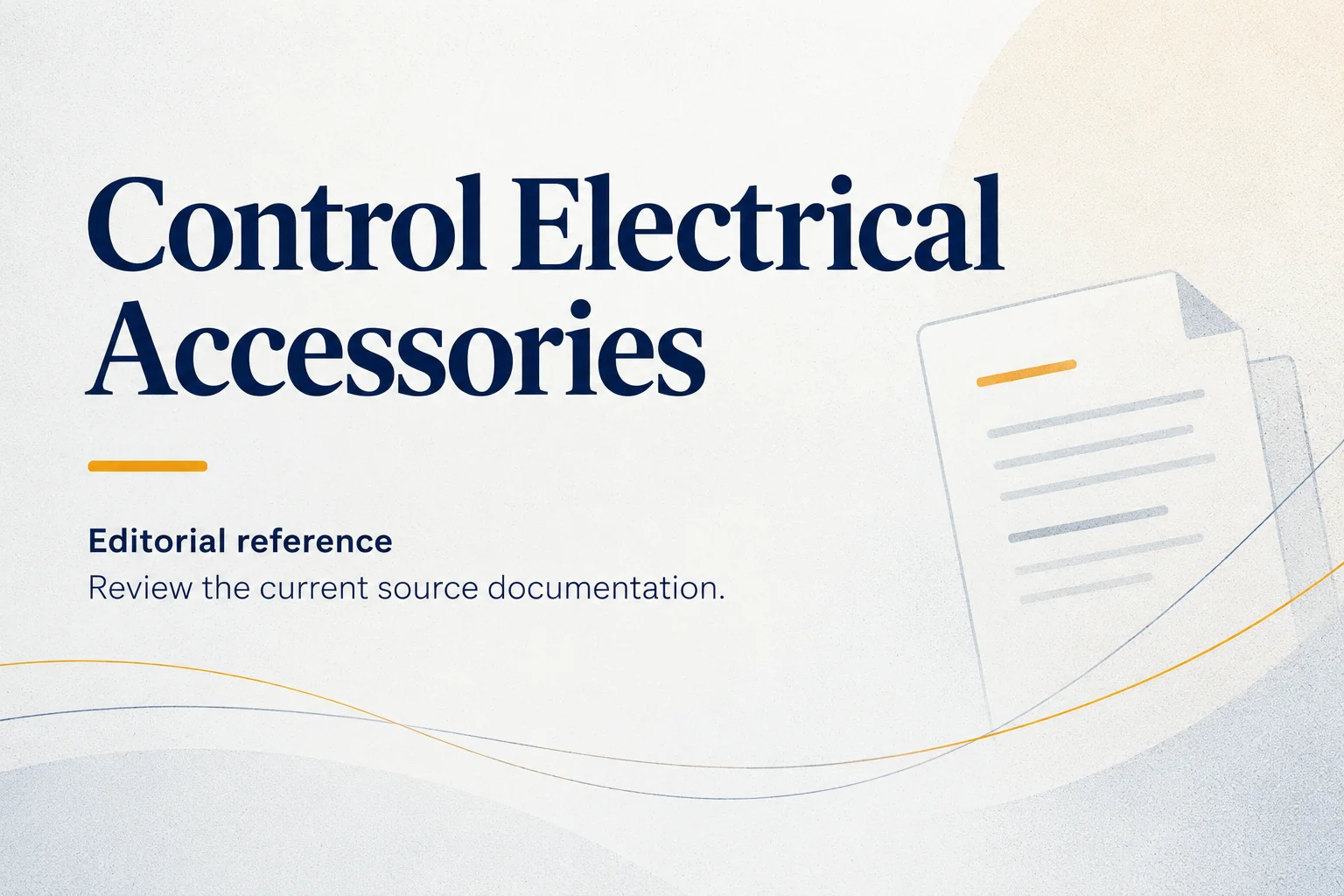 control electrical accessories reference card