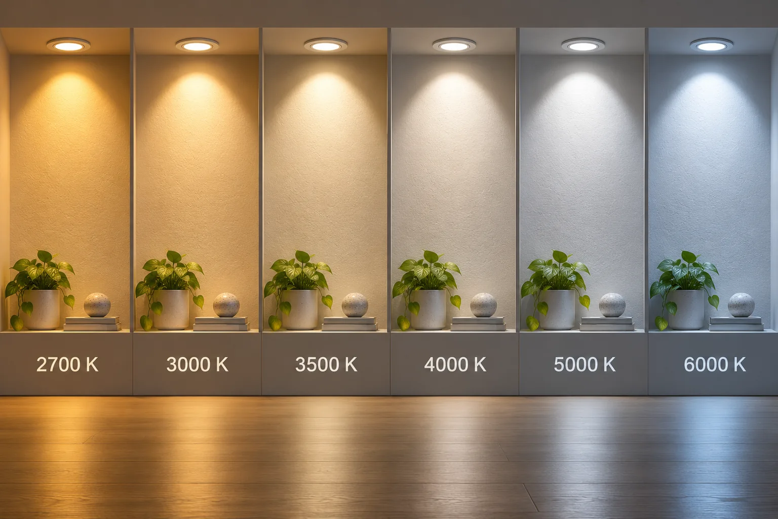 downlight white color temperature six step comparison