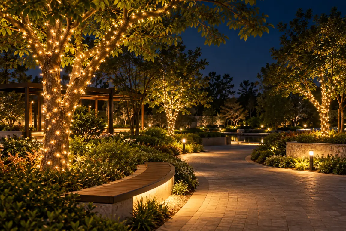 festive trees warm led string lighting