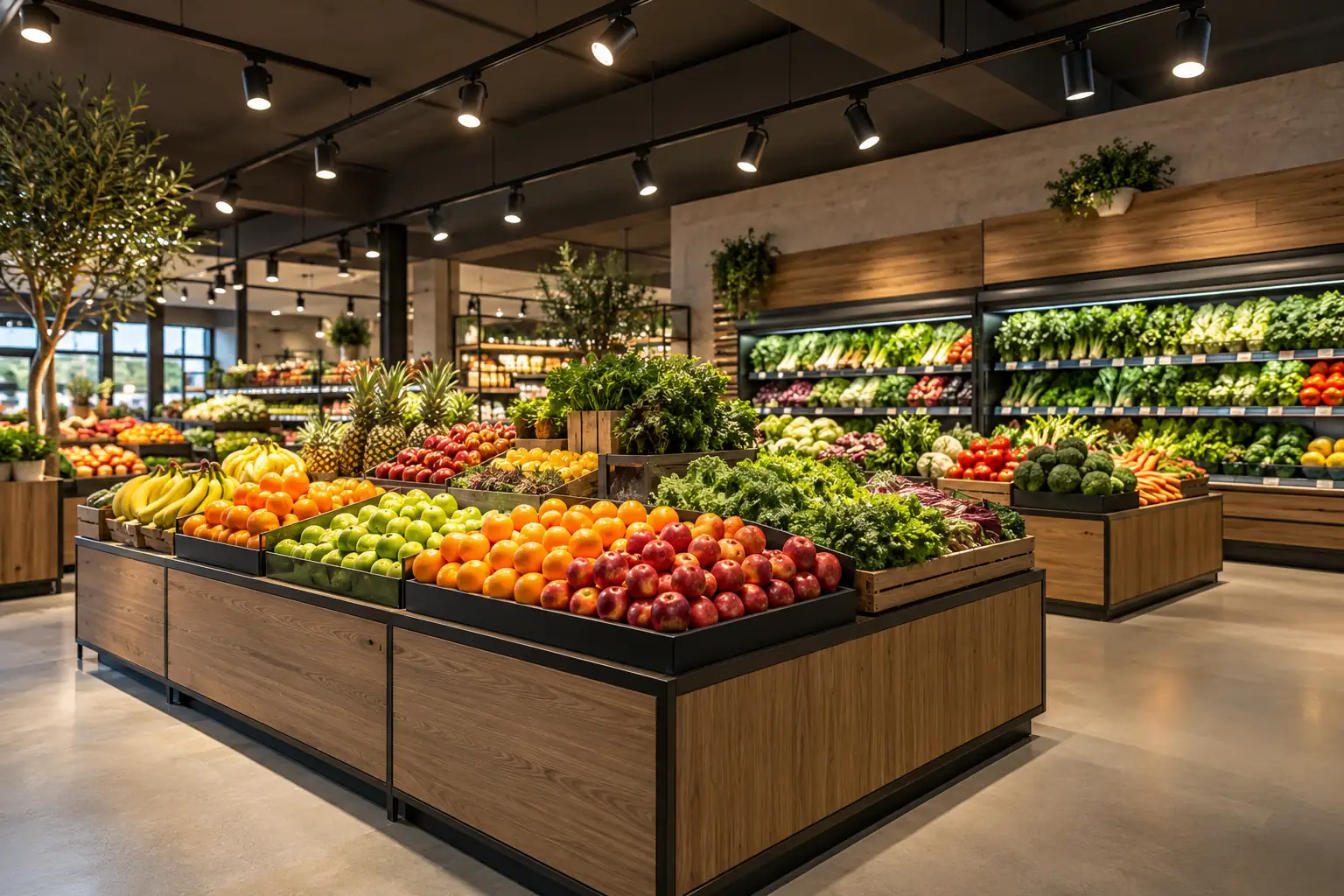 fresh food supermarket led track spotlighting