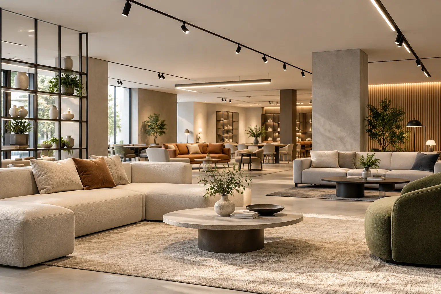 furniture showroom led track and linear lighting