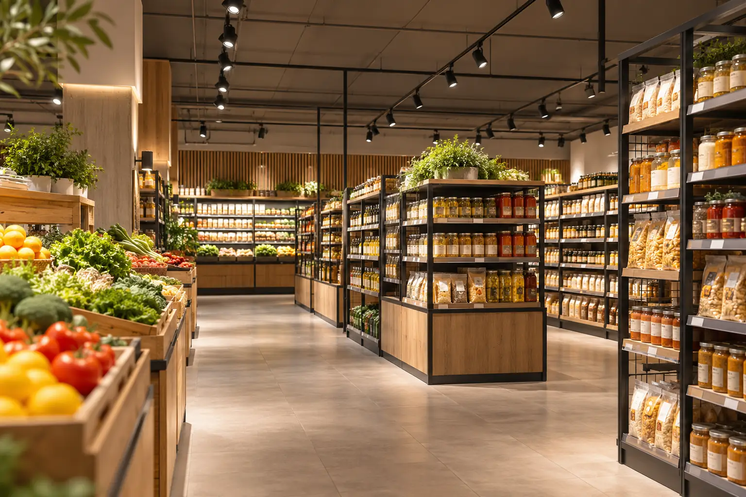 grocery shelving led track and accent lighting
