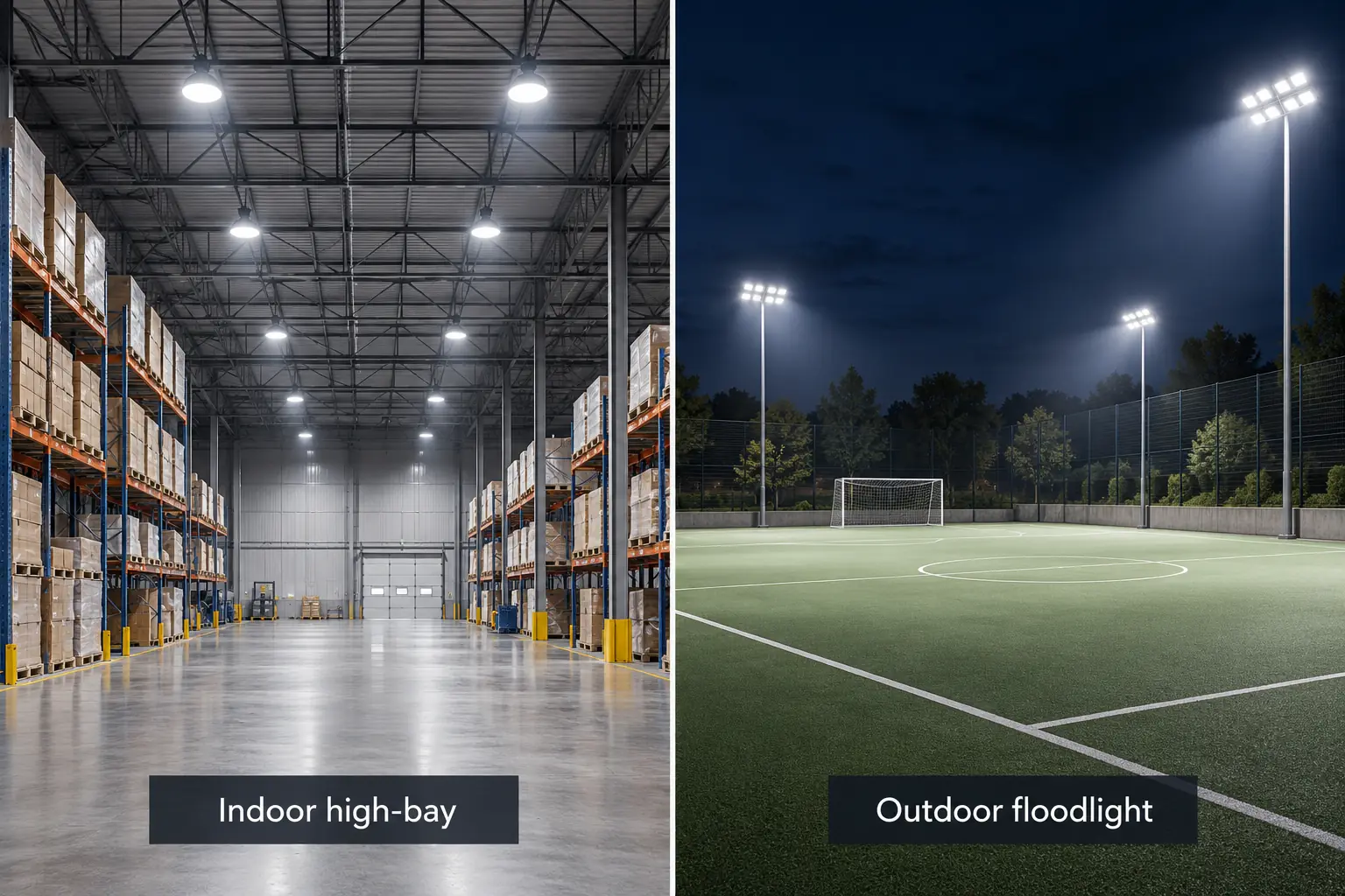 Ledhighbay of breedstraler? Vergelijk bruikbare lichtverdeling