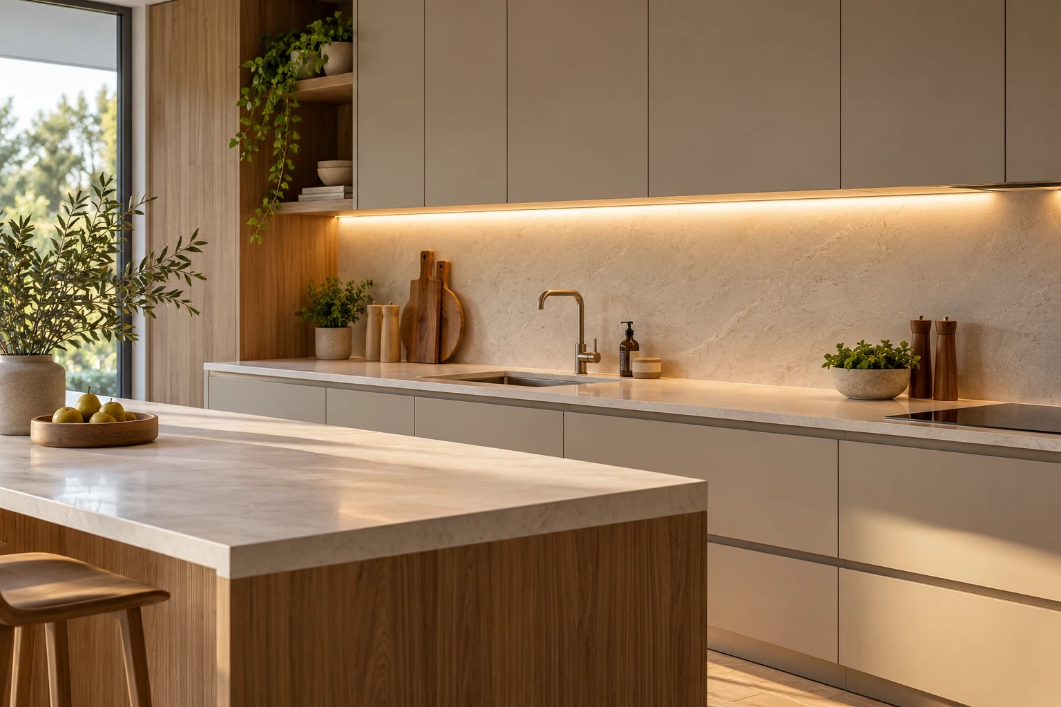 kitchen cabinet integrated led task lighting