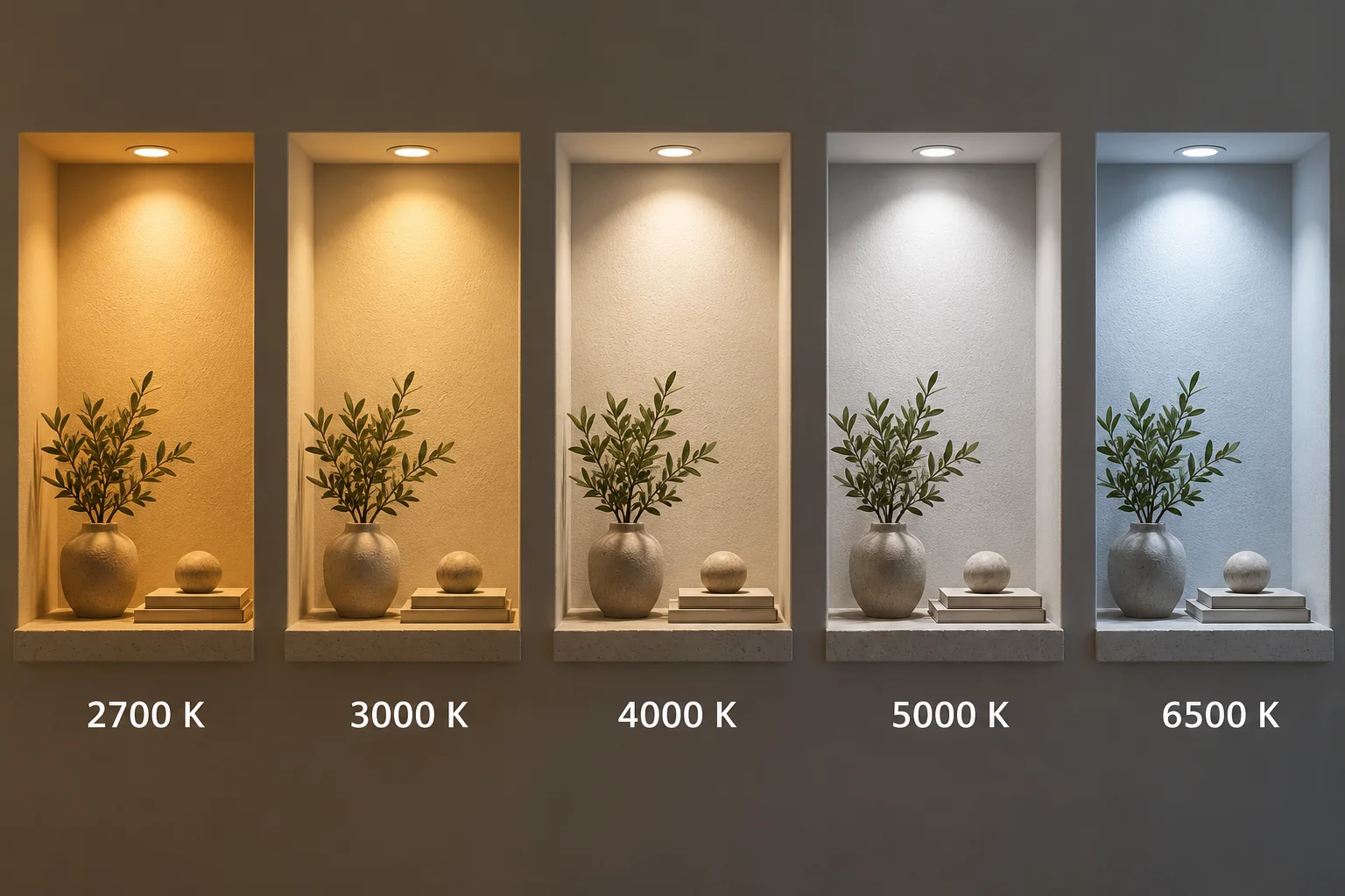 led color temperature wall lighting comparison