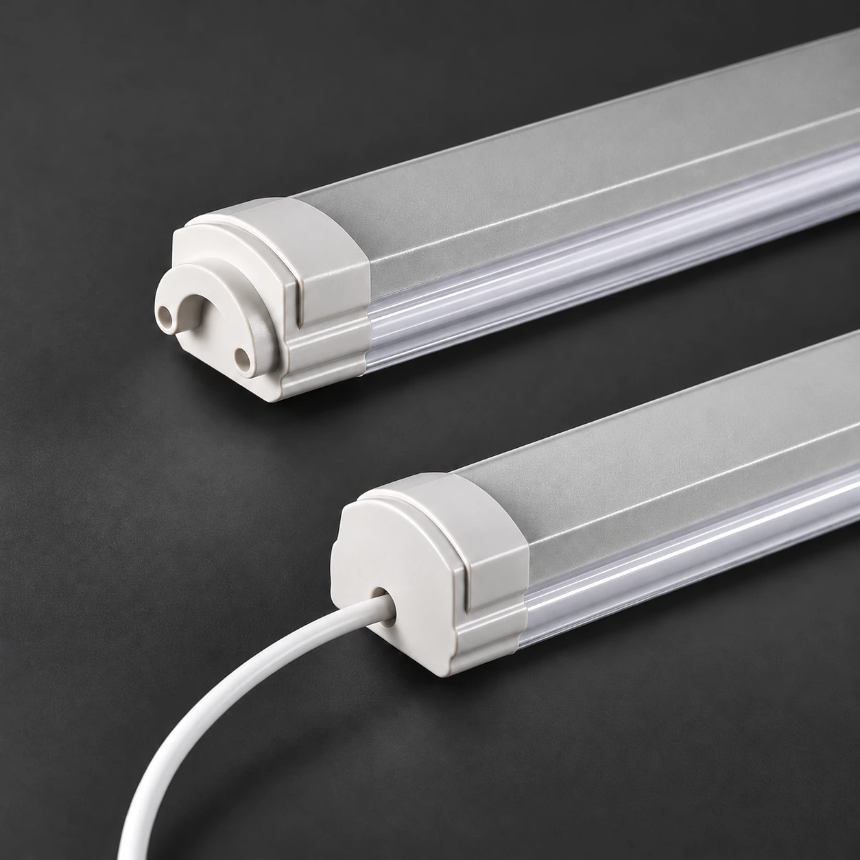 linear housing end caps white cable detail