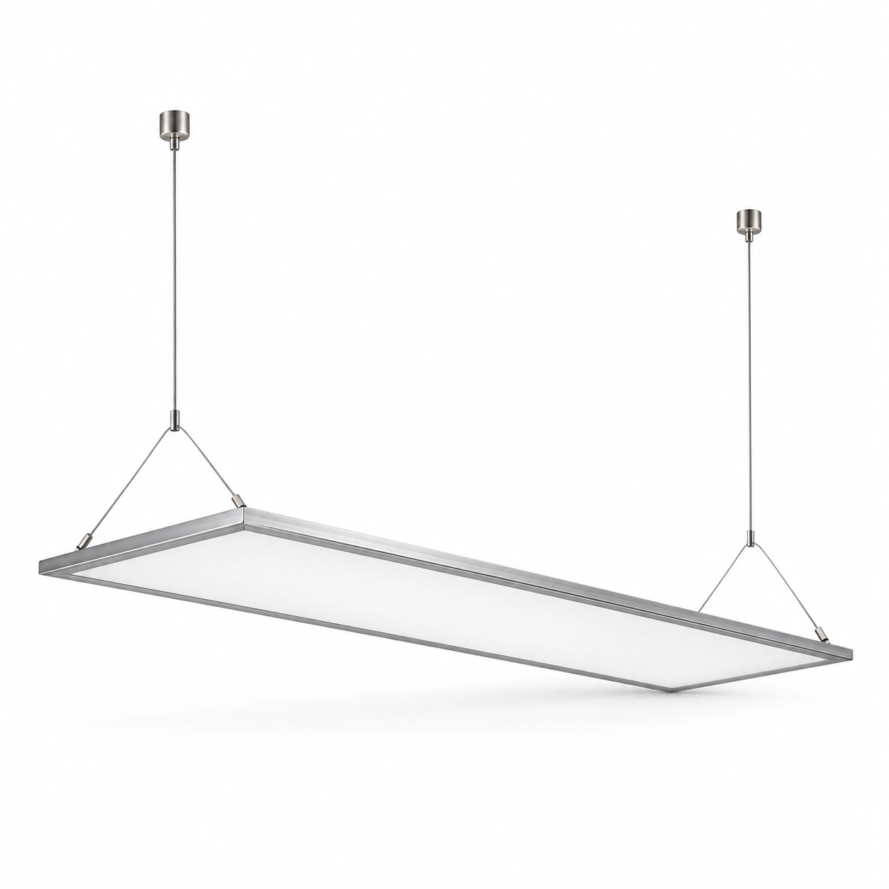 linear led panel dual suspension cables white studio
