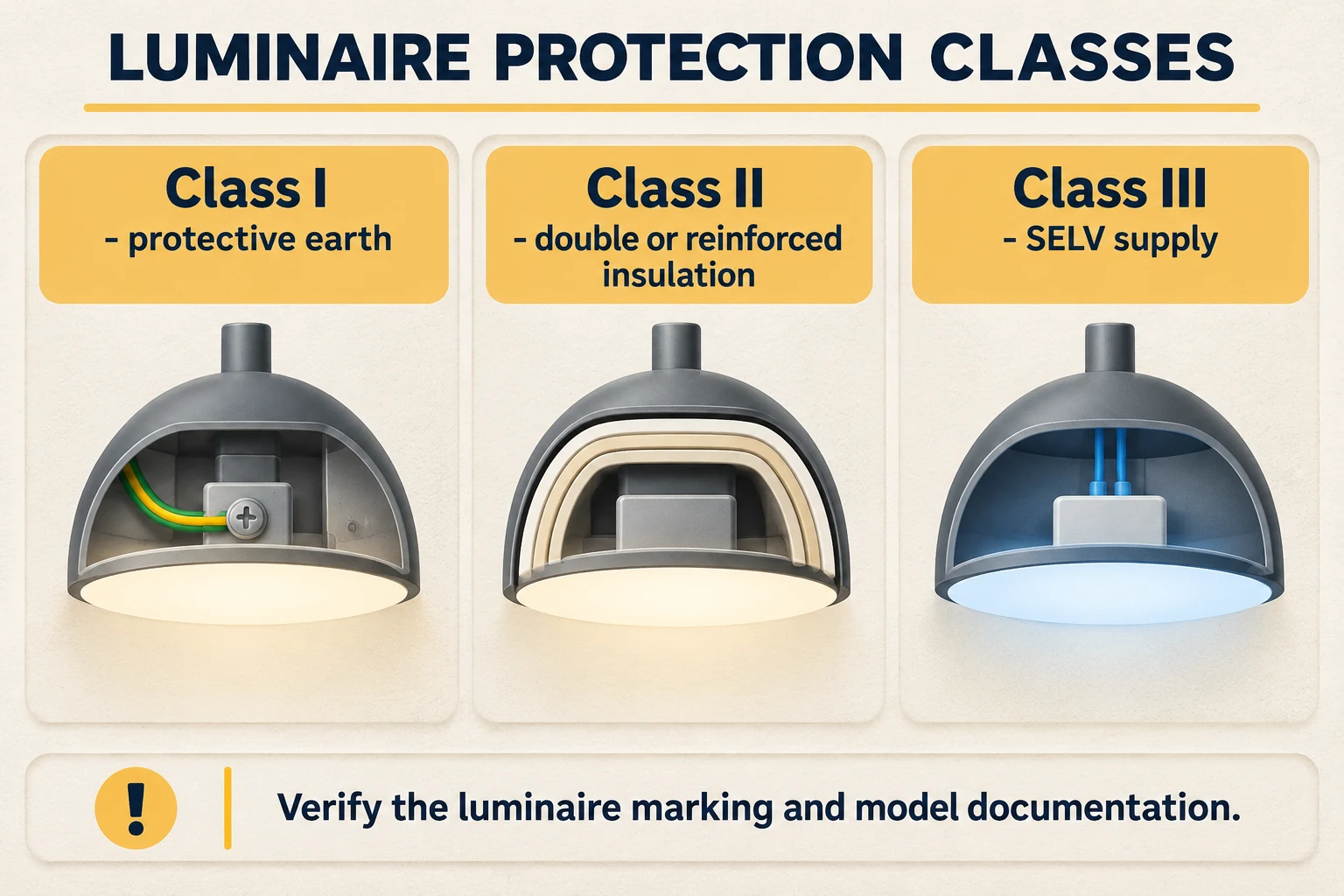 luminaire protection class concepts overview