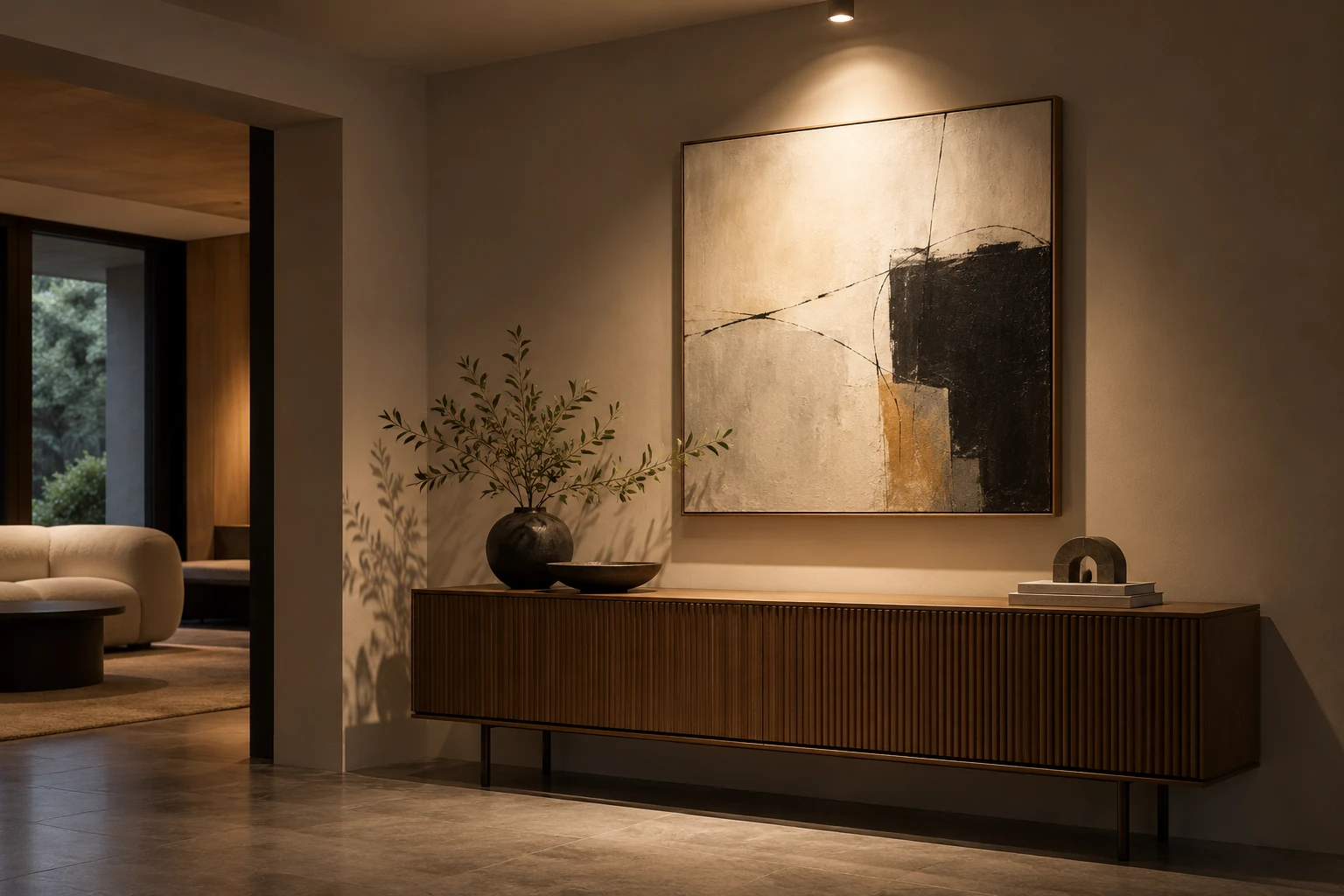 medium accent led lighting on wall art