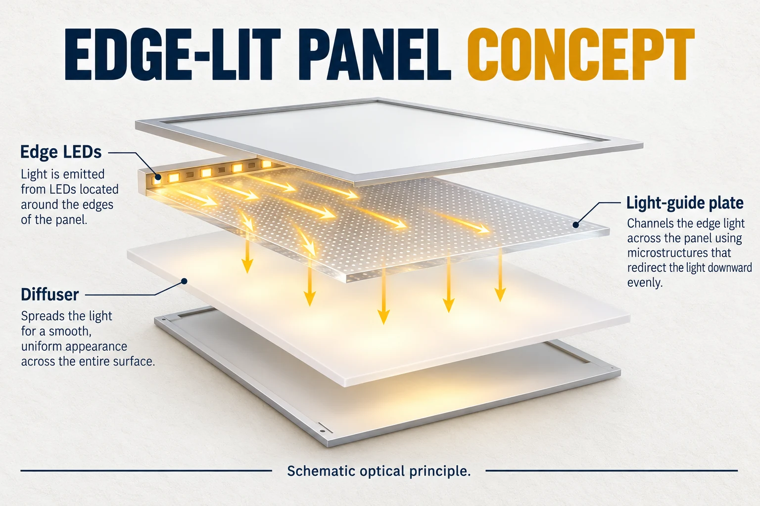 optical principle of edge lit panel