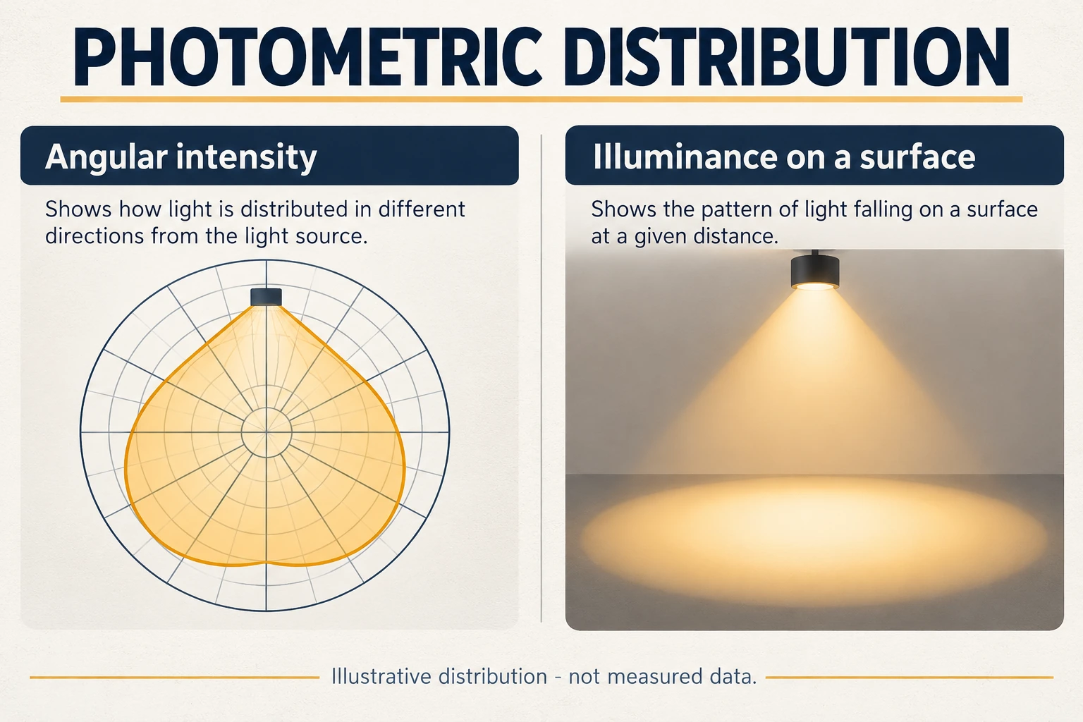 polar intensity and planar illuminance distribution