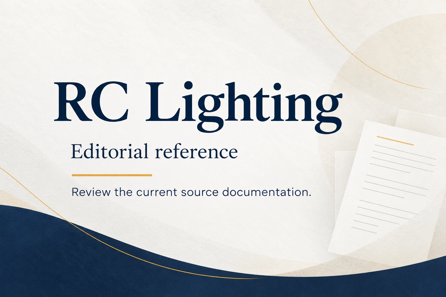 rc lighting supplier reference card