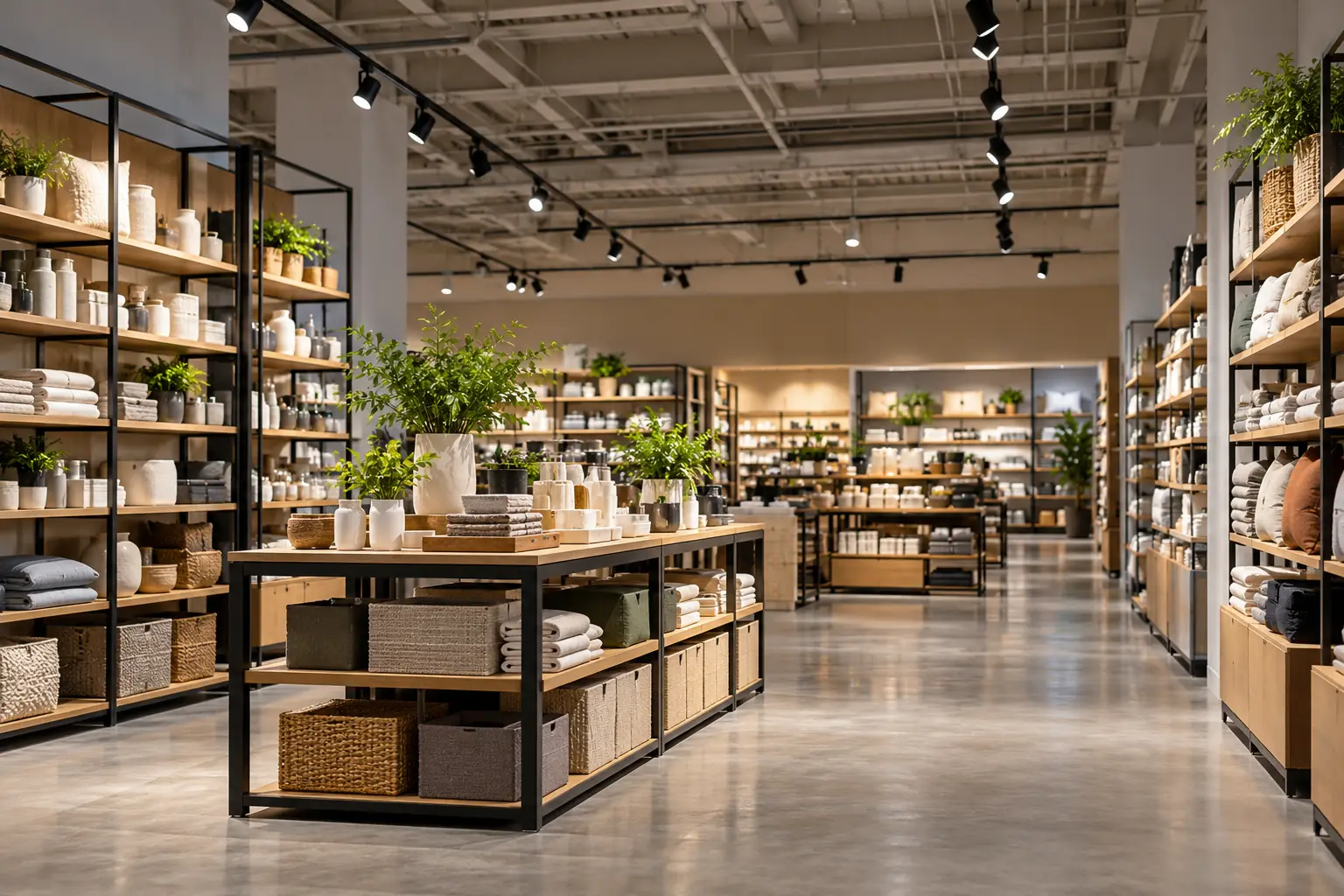 retail merchandise aisles led track lighting