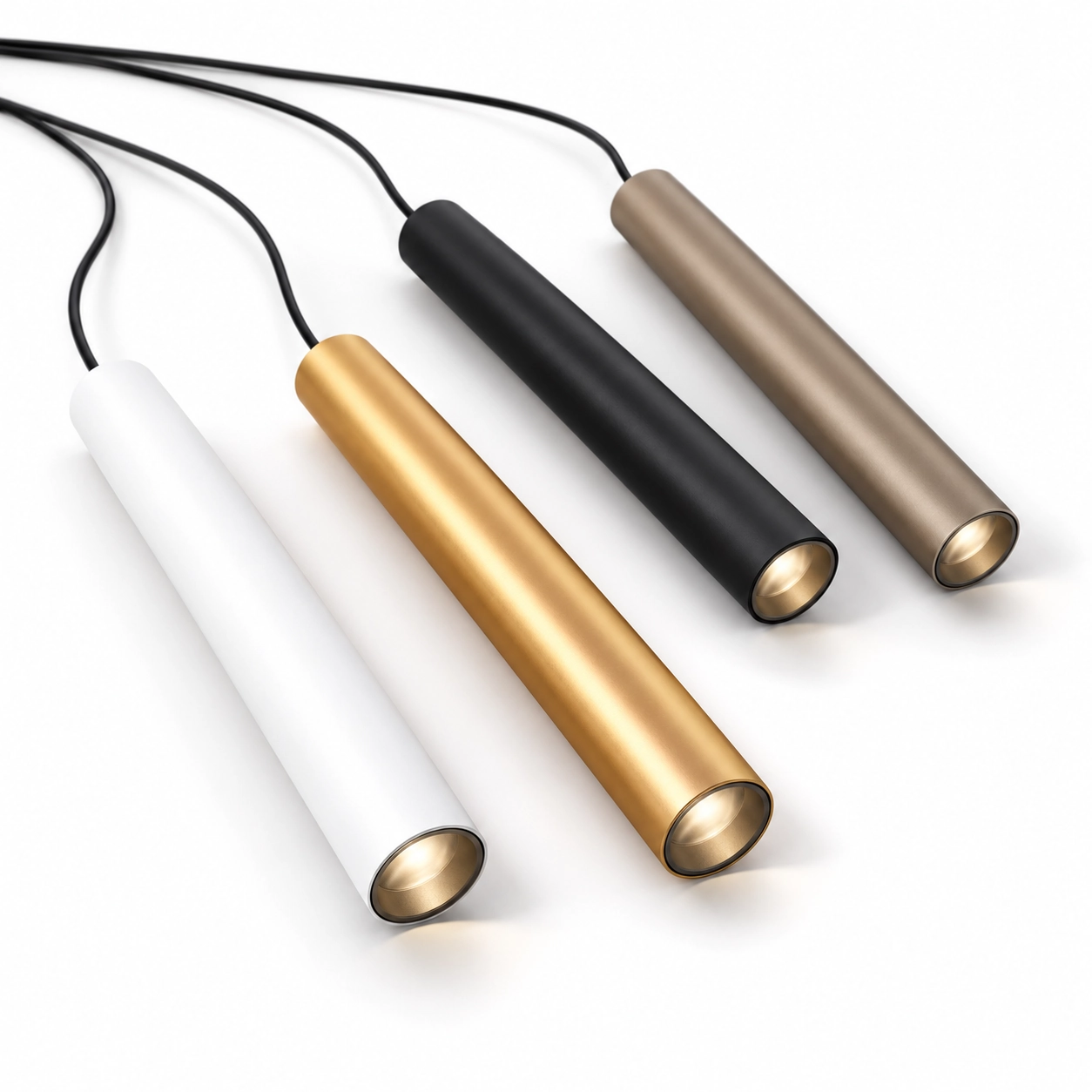 Pendeldownlights met behuizingslengte van 30–100 cm