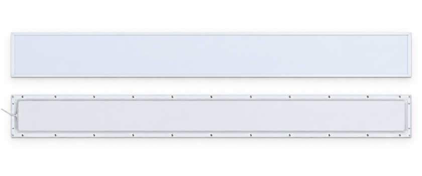 slim linear led panel front back pair white studio
