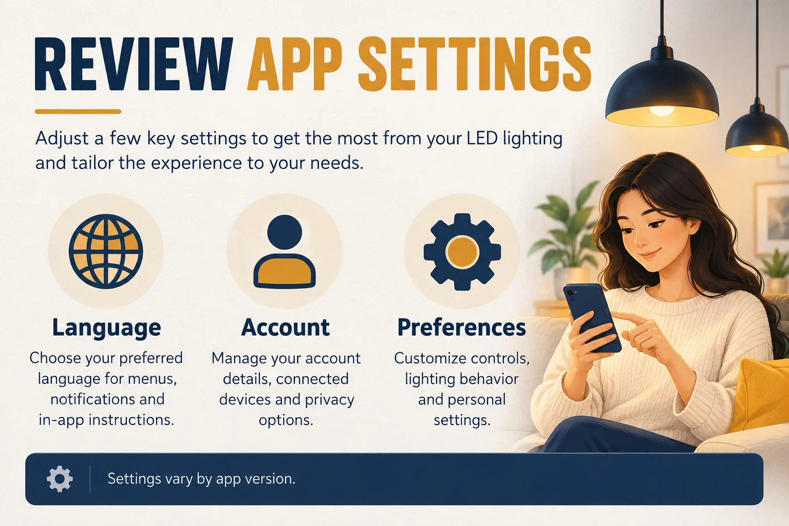 smart lighting app settings overview
