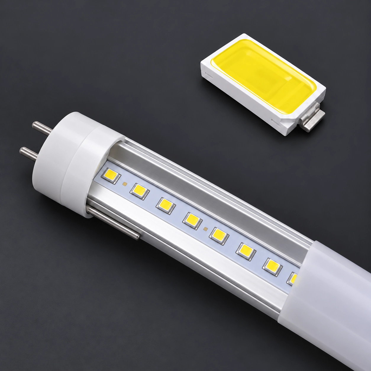 tube led row and package charcoal detail