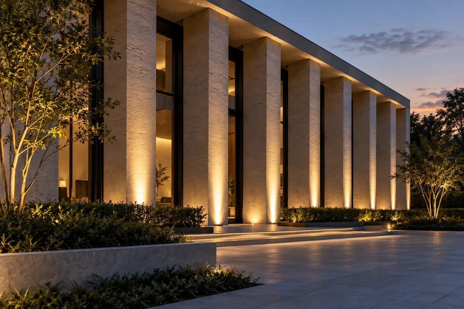 vertical facade columns led uplighting