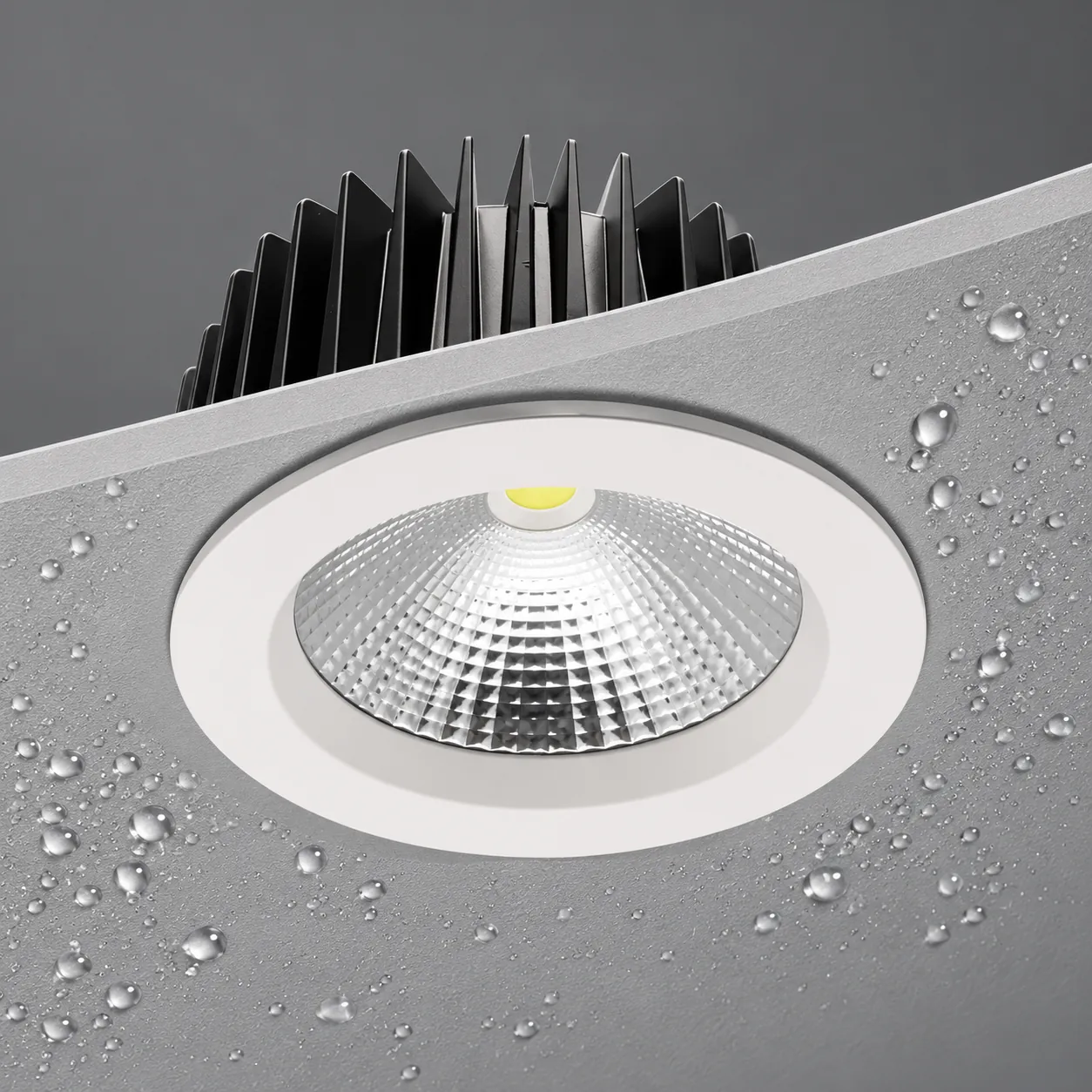 Downlightoptie met waterbescherming