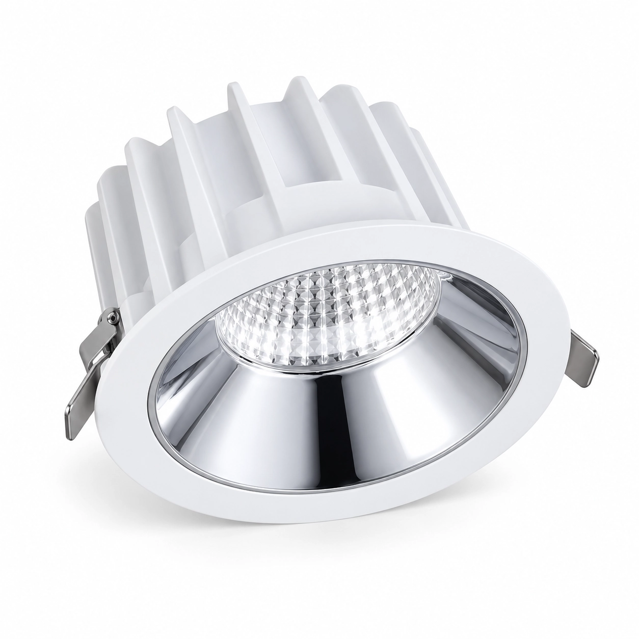 Commerciële downlight met dubbele reflector en optiekkeuze