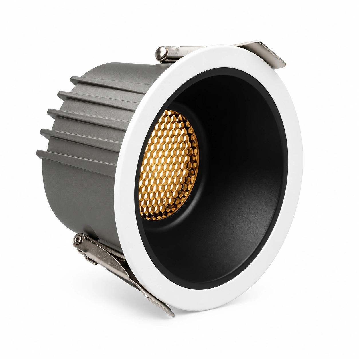 white rim black baffle honeycomb downlight white studio